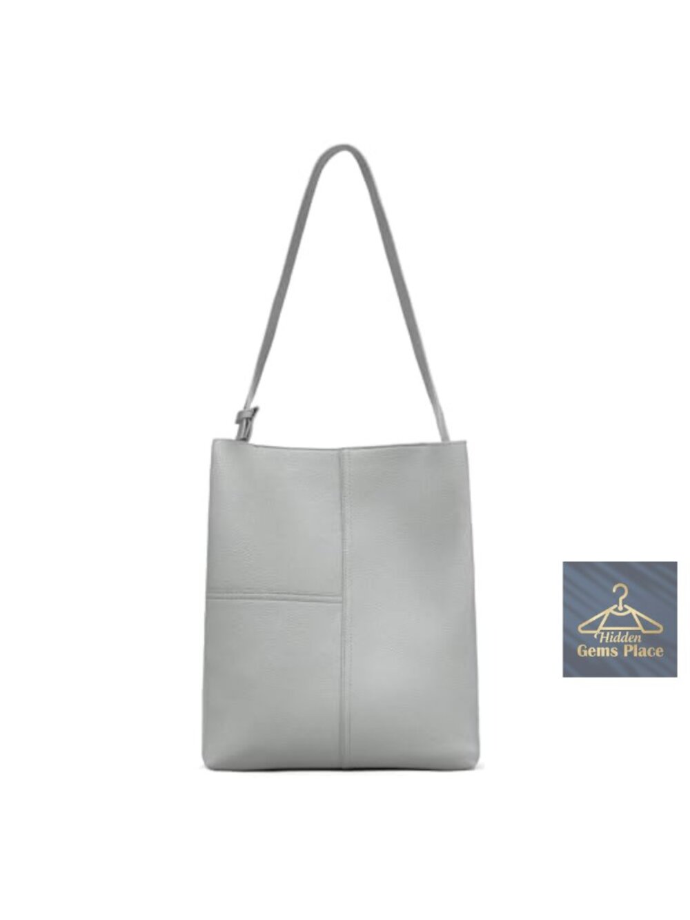 Women's Vegan Leather Bucket Bag Structured Shoulder Purse